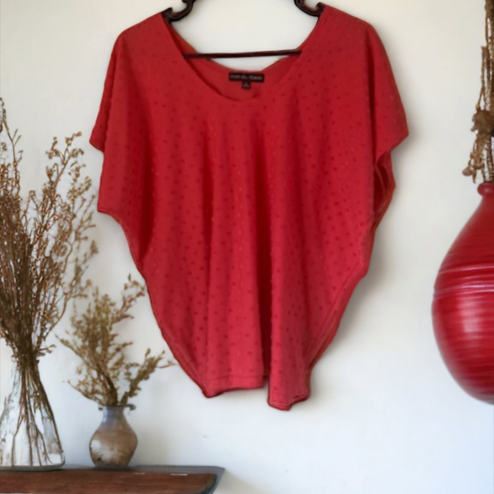 KIM AND CAMI Swiss Dot Top Bat Wing Sleeves Size SMALL - Picture 6 of 13